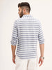 Regular Fit Striped 100% Cotton Shirt | Blue
