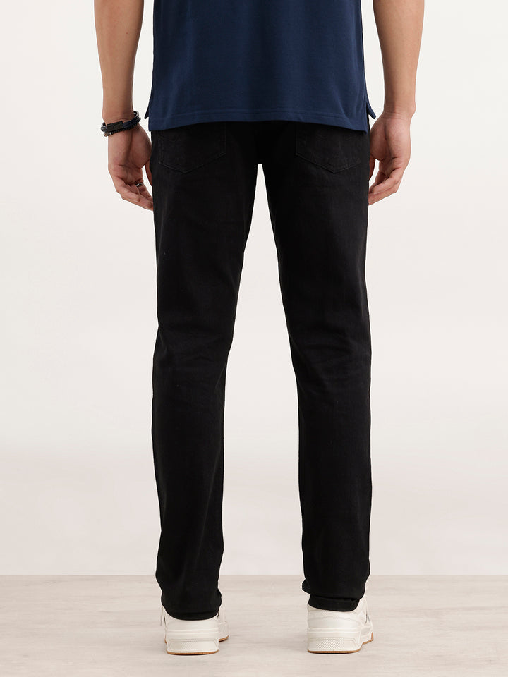 Solid Slim Fit Denim Jeans  | Black