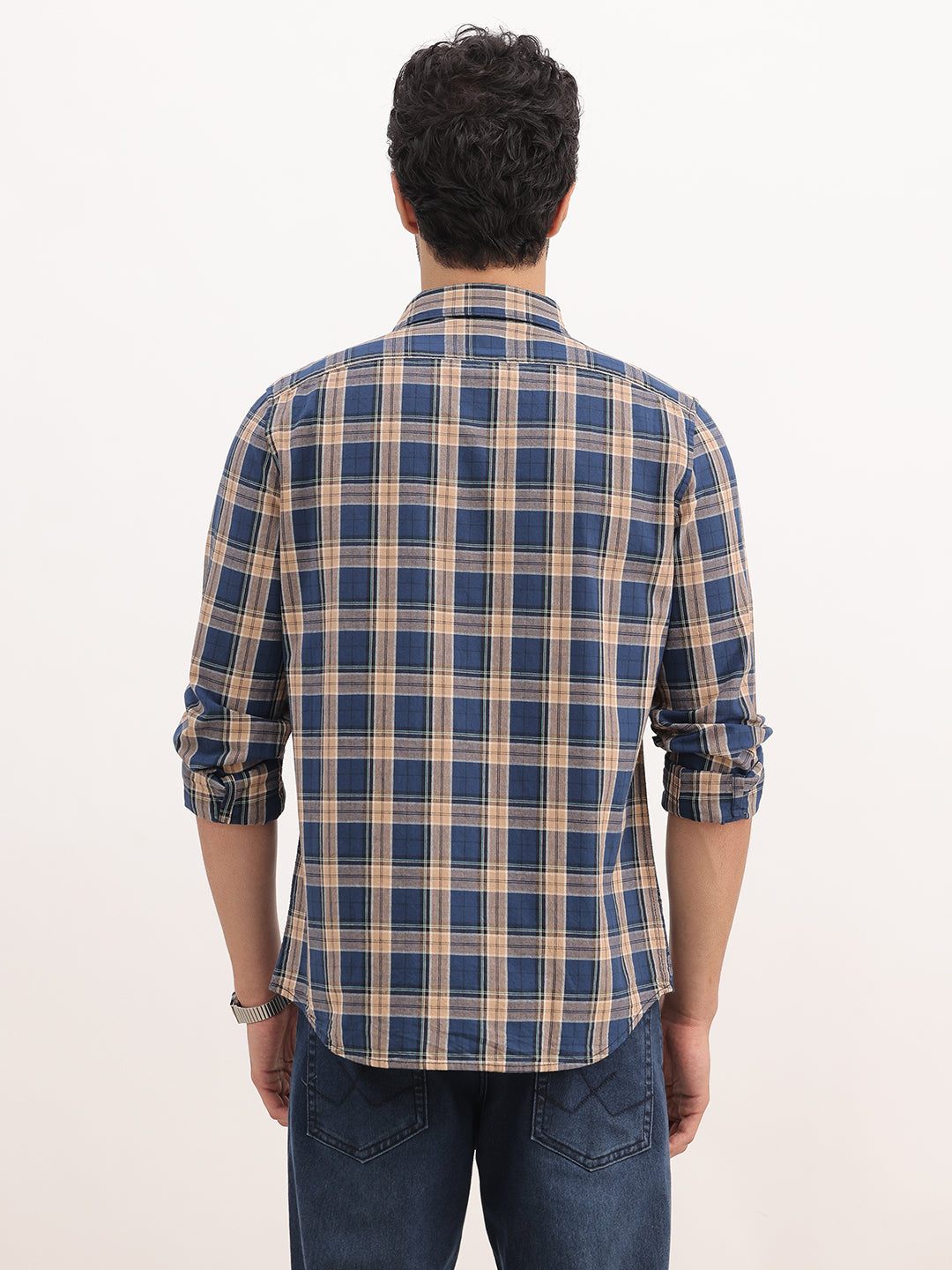 Classic Regular Fit Checkered Shirt | Peach