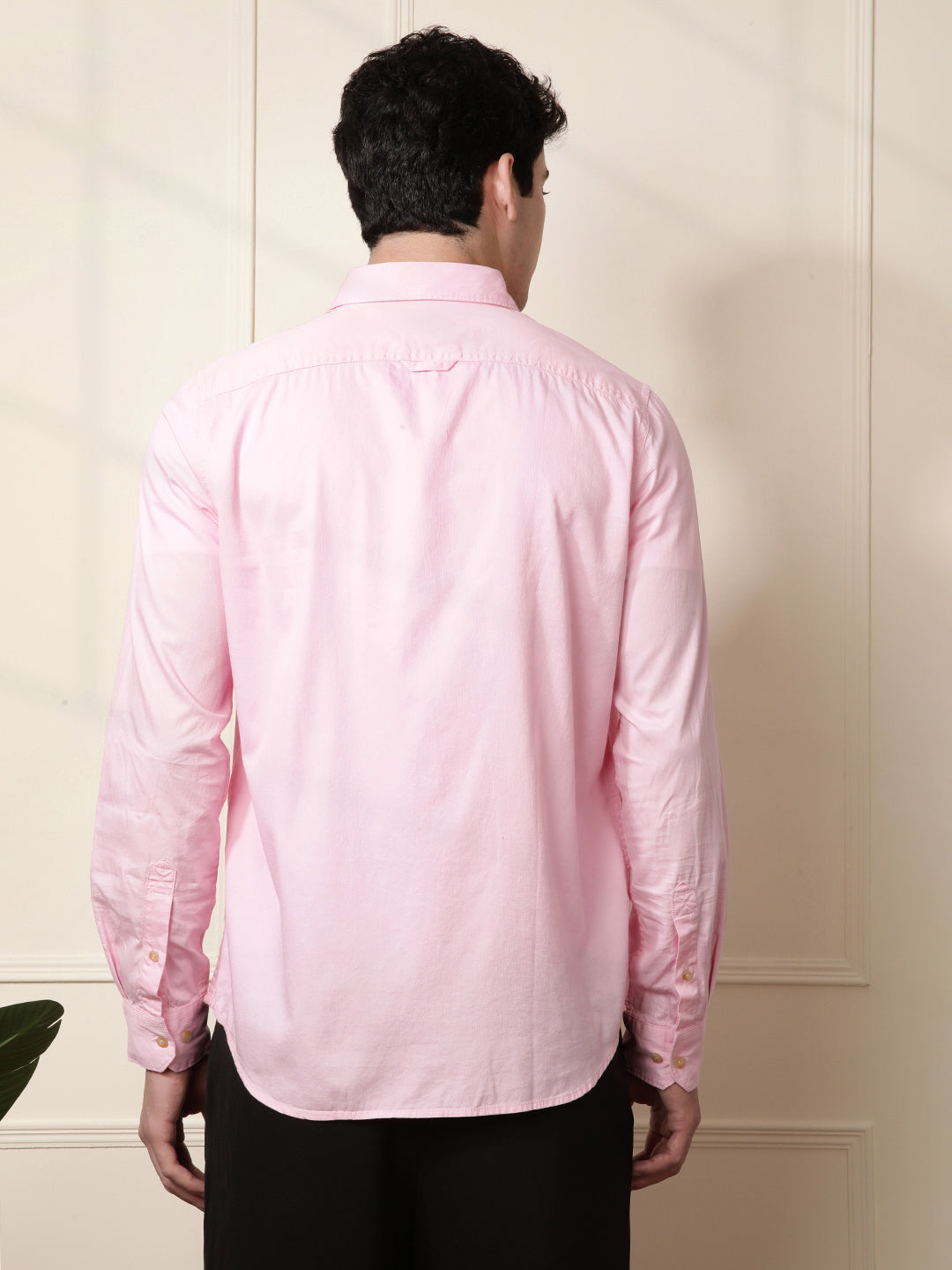 Solid Pink Slim Fit Shirt