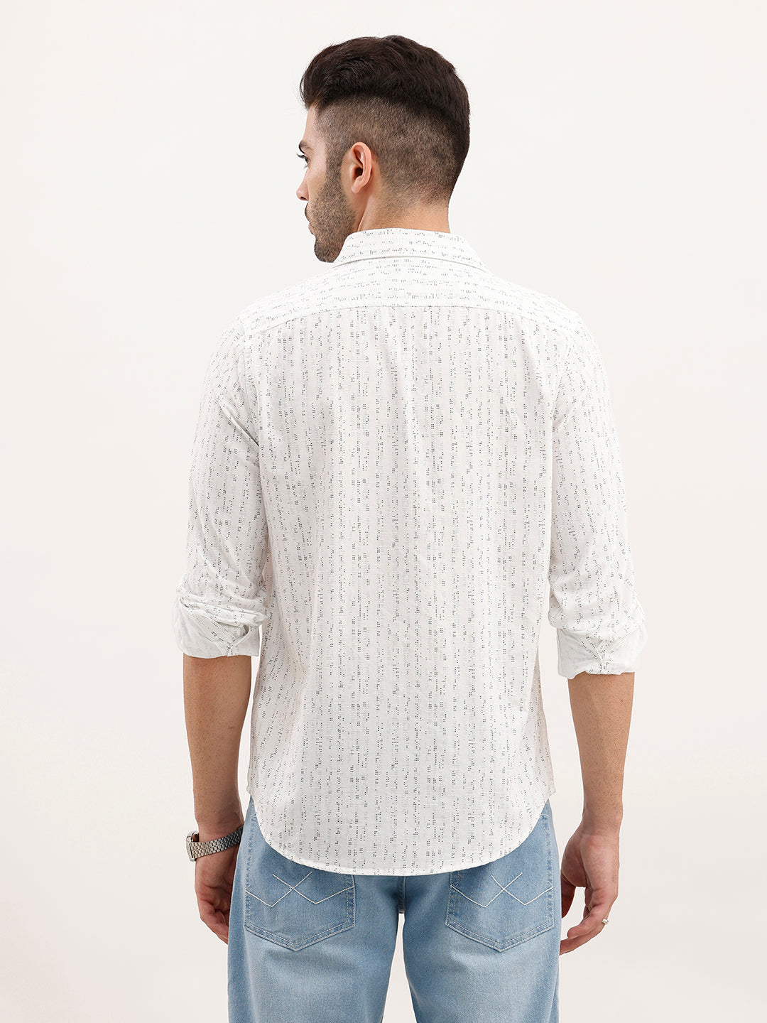 Slim Fit AOP Shirt | White