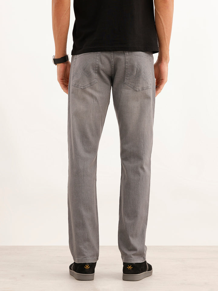 Subtle Wash Straight Fit Denim Jeans | Grey