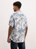 Slim Fit AOP Half Sleeve Shirt | White | WSH02HSSL0165S
