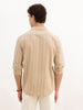 Regular Fit Full Sleeve Striped Shirt | Khaki