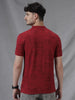 Wrogn Script AOP Red Polo T-Shirt