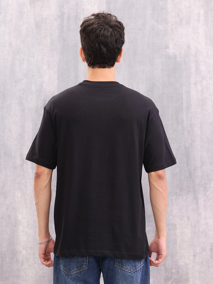 Dice Inspired Graphic Printed Oversized T-Shirt | Black