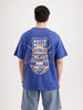 Classic Oversized Back Printed T-Shirt  | Blue
