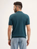 Slim Fit Flat Knit Polo T-Shirt | Teal
