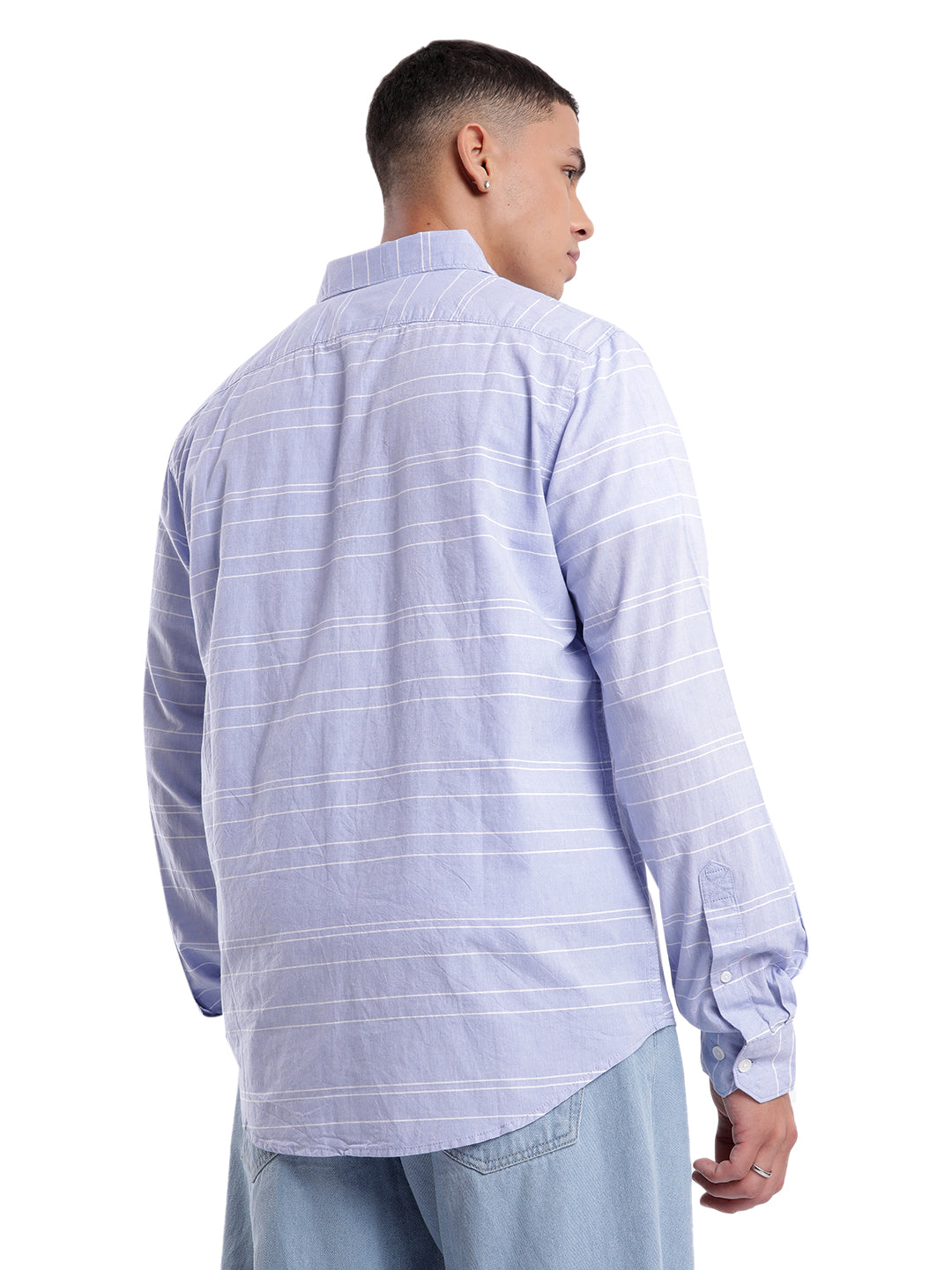 Classic Blue Horizontal Striped Shirt