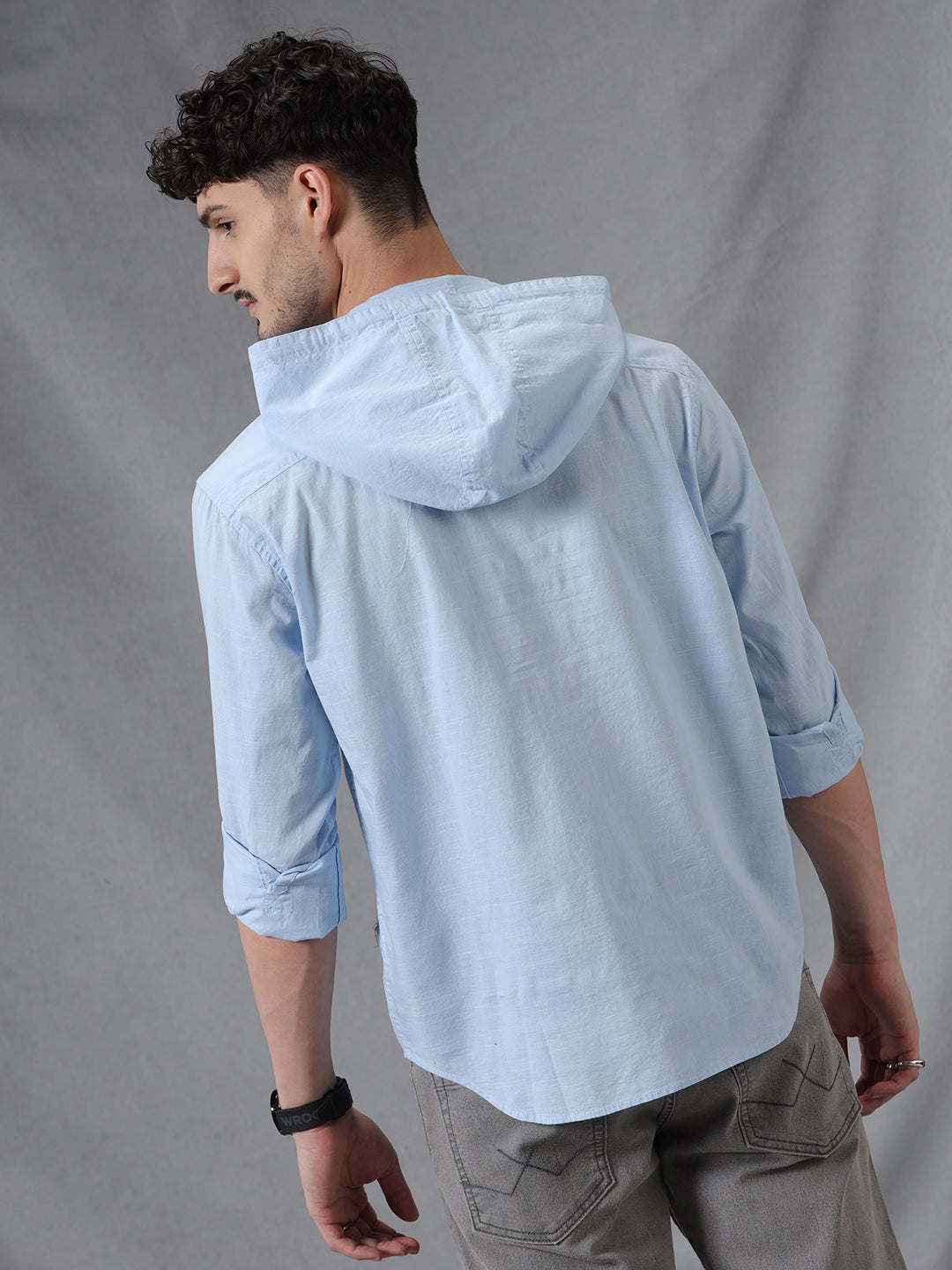 Hooded Trend Classic Blue Shirt