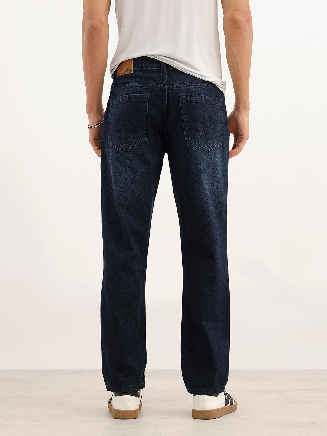 Faded Relaxed Fit Denim Jeans | Dark Blue