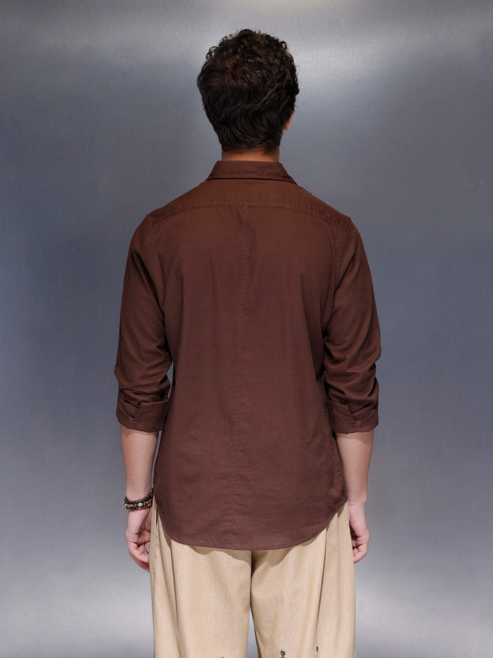 Men's Slim Fit Casual Shirt  |  Brown