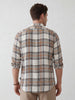 Classic Slim Fit Checkered Shirt | Beige