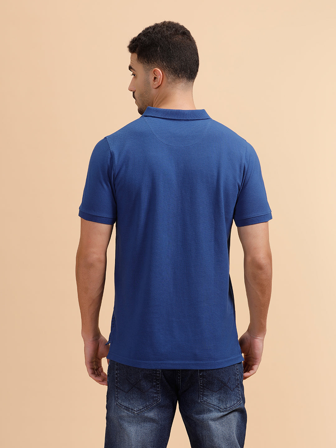 Pixel Placement Print Polo T-Shirt | Blue