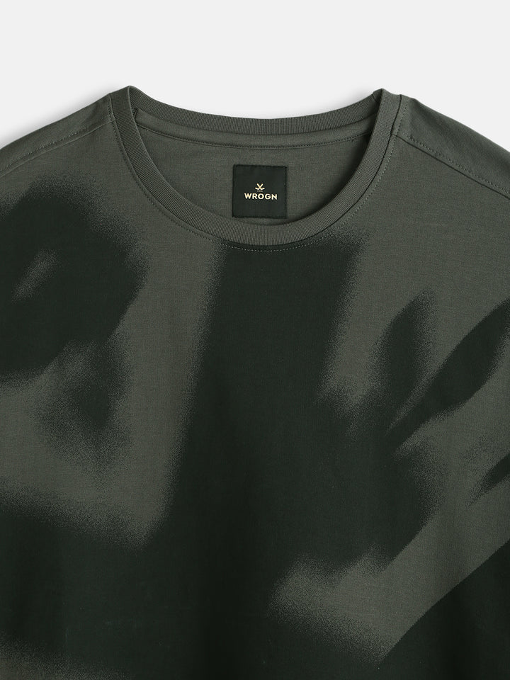 Heavy GSM Hazy Logo Oversized T-Shirt | Charcoal