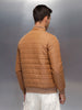 Men's Regular Fit Quilted puffer jacket  | Brown