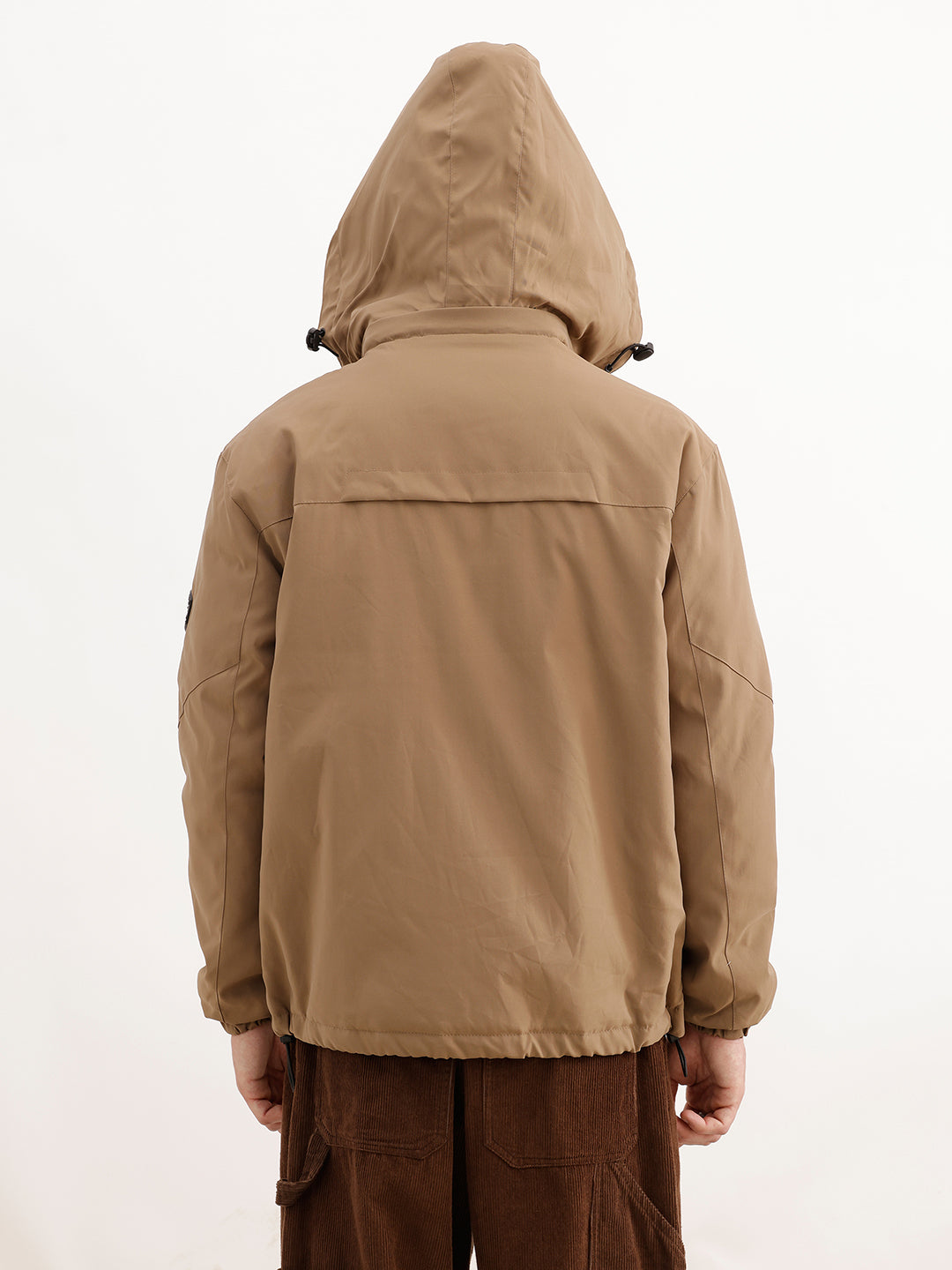 Solid Comfort Fit Hooded Jacket | Brown | WJK02FSCM1002W