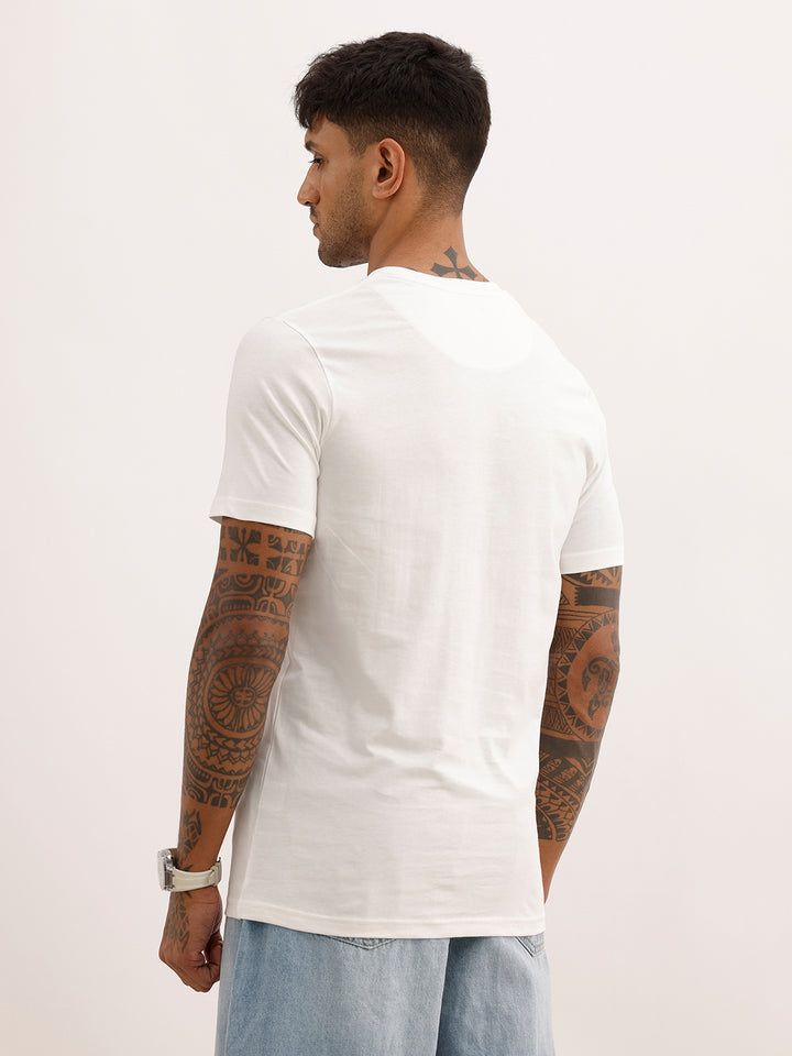 Slim Fit Patch Detail T-Shirt | Off White