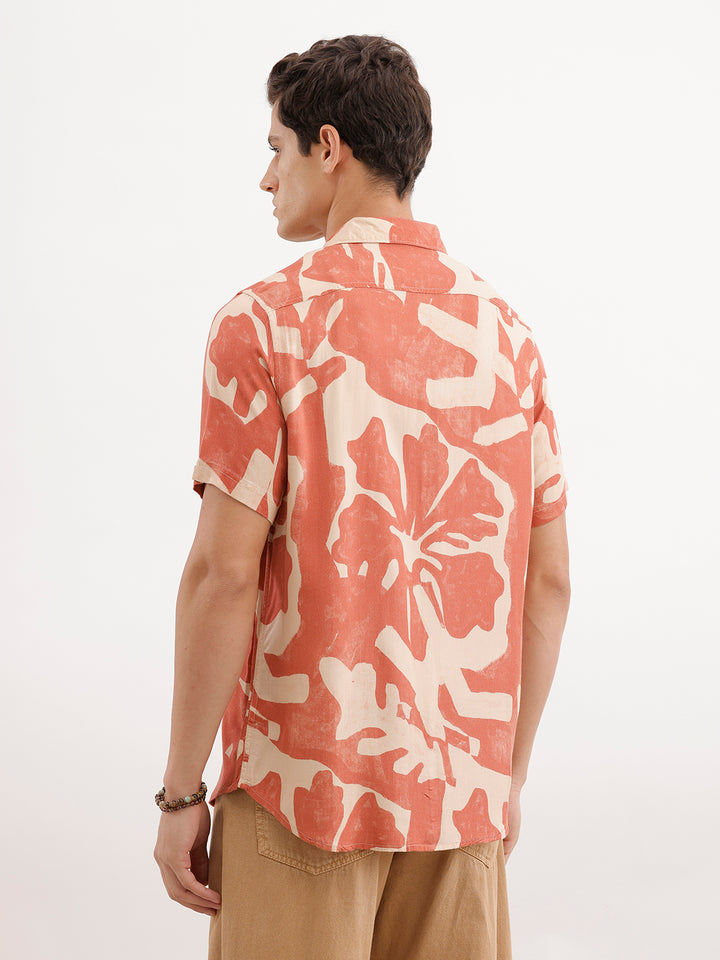 Classic Slim Fit AOP Shirt  | Beige