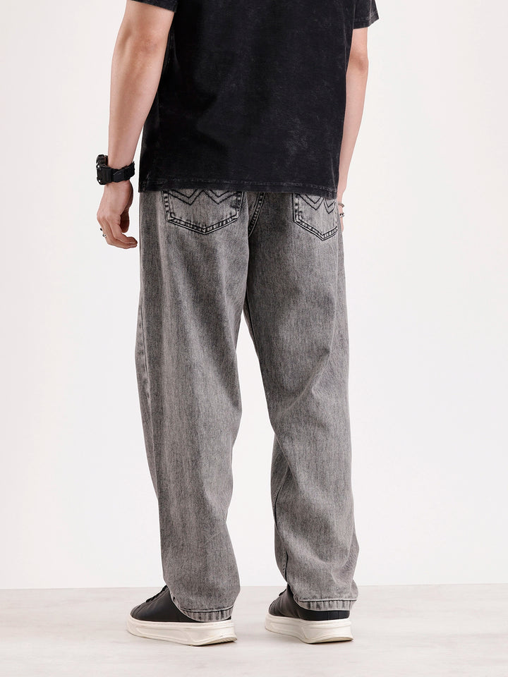 Classic Loose Fit Denim Jeans   |  Grey