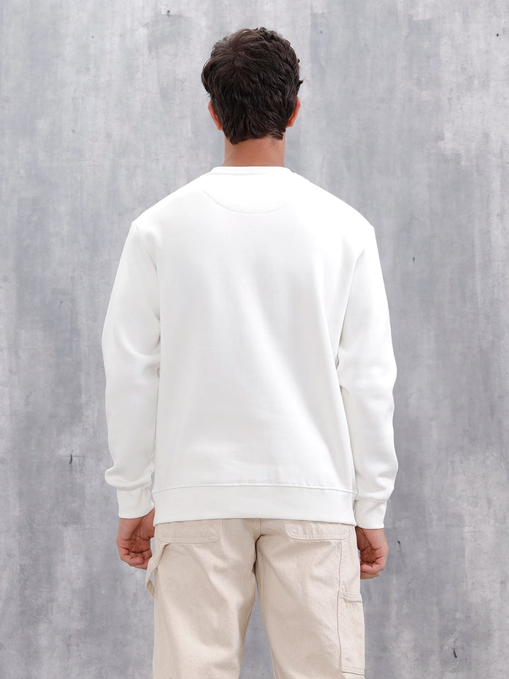 Men's Casual Graphic Printed Sweatshirt | White