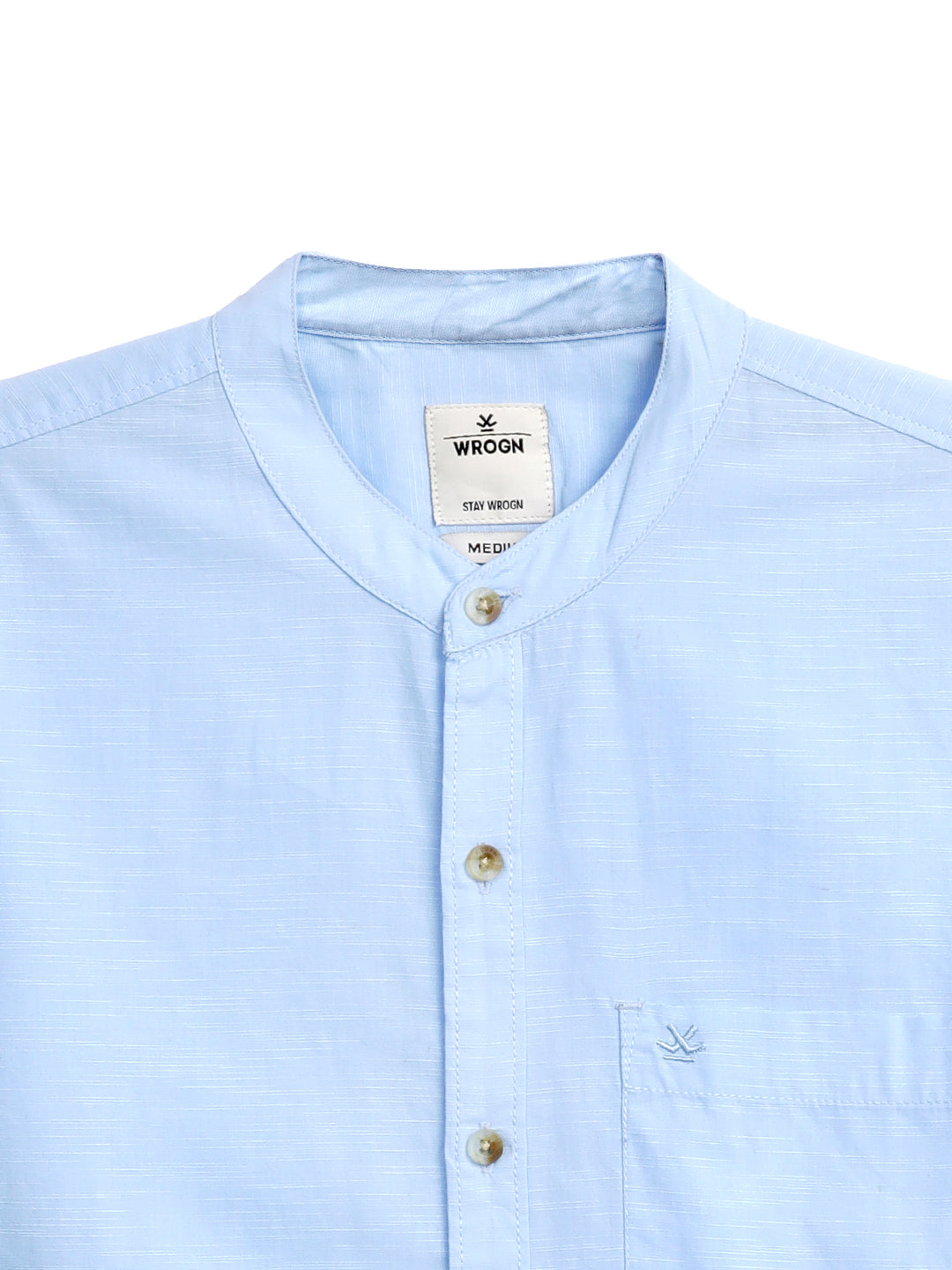 Light Blue Mandarin Collar Shirt