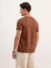 Slim Fit Puffer Printed T-Shirt | Brown