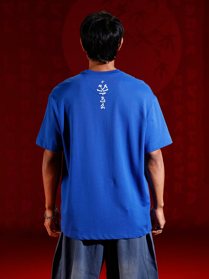 Graphic chest print T-shirt | Blue