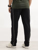 Solid Straight Fit Single Stripe Jogger | Black