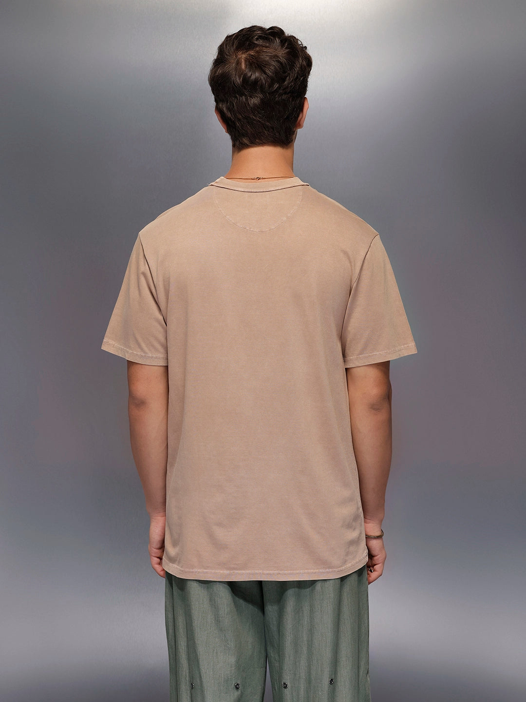 Solid Oversized T-Shirt   |  Beige