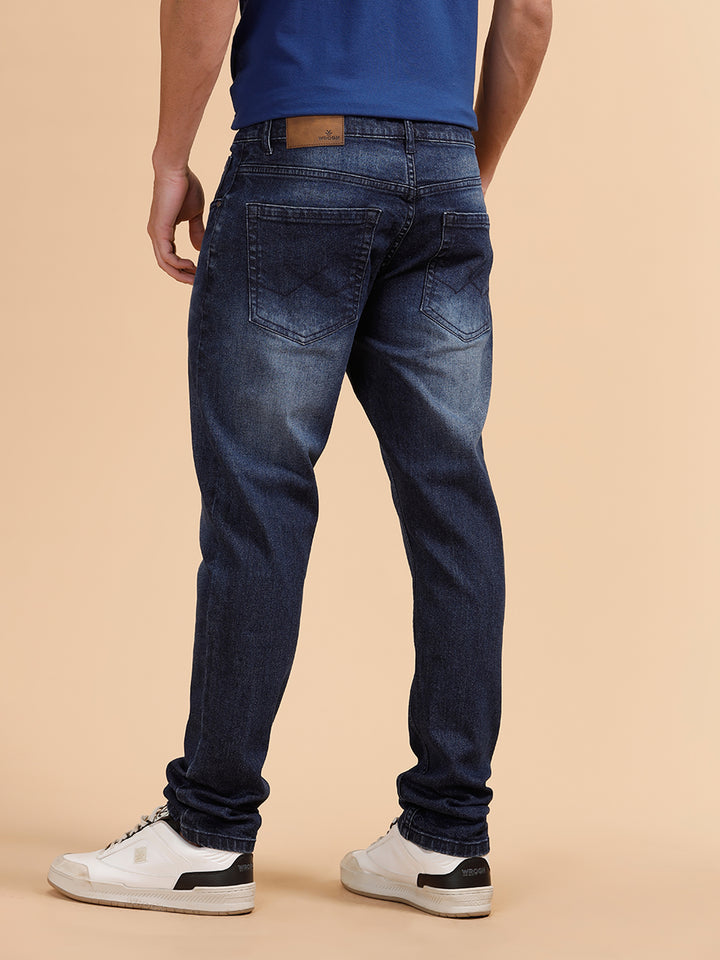 Heavy Fade Slim Fit Jeans | Dark Blue