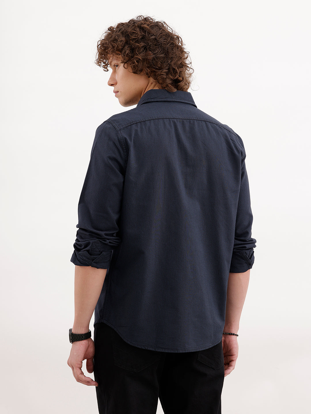 Striped Regular Fit Shirt | Dark Blue