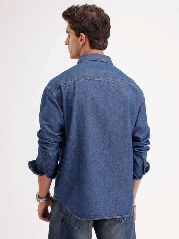 Oversized Fit Denim Shirt | Blue