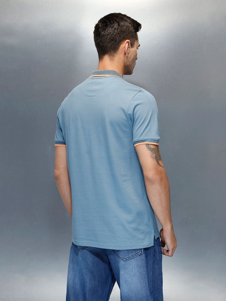 Men's Casual Slim Fit Polo T-Shirt | Blue