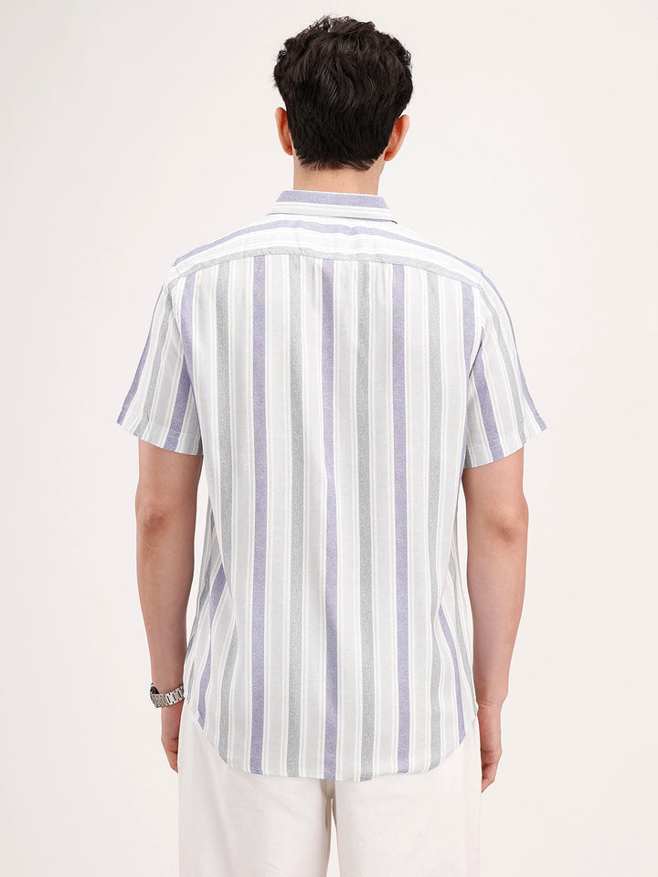 Slim Fit Striped Shirt | Grey