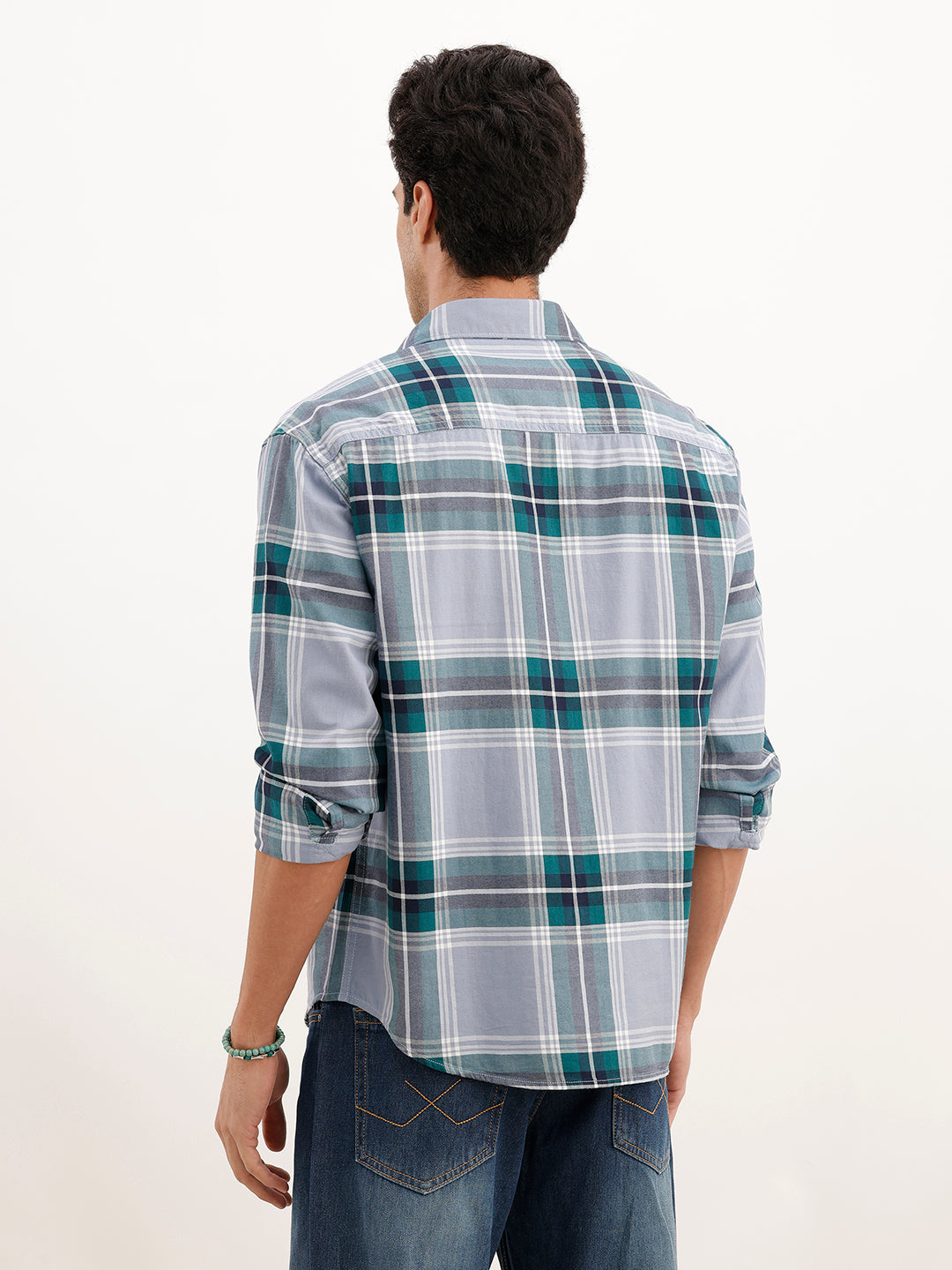Comfort Fit Full Sleeve Checkered Shirt | Green