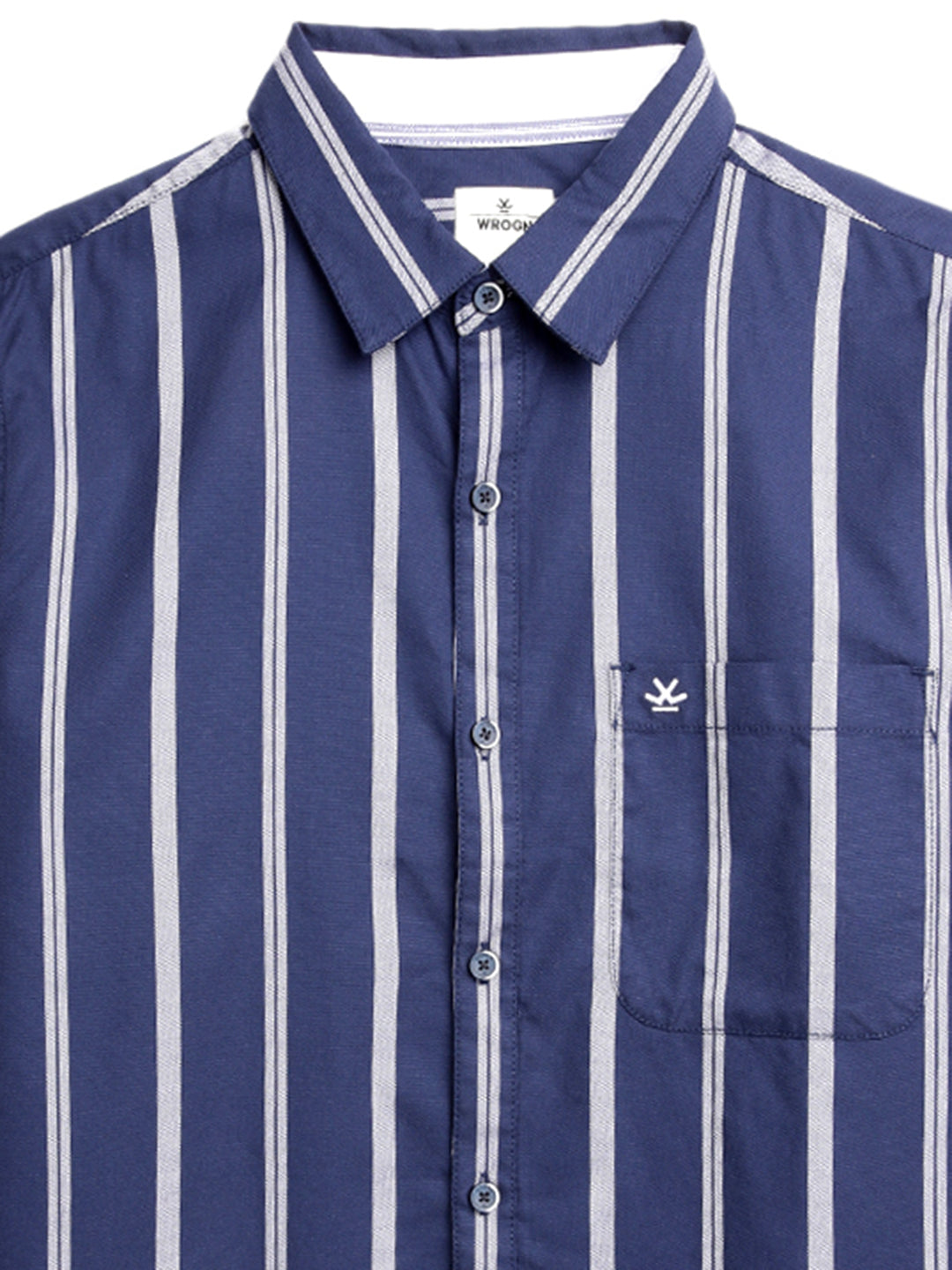 Elite Navy Full Sleeve Striped Shirt