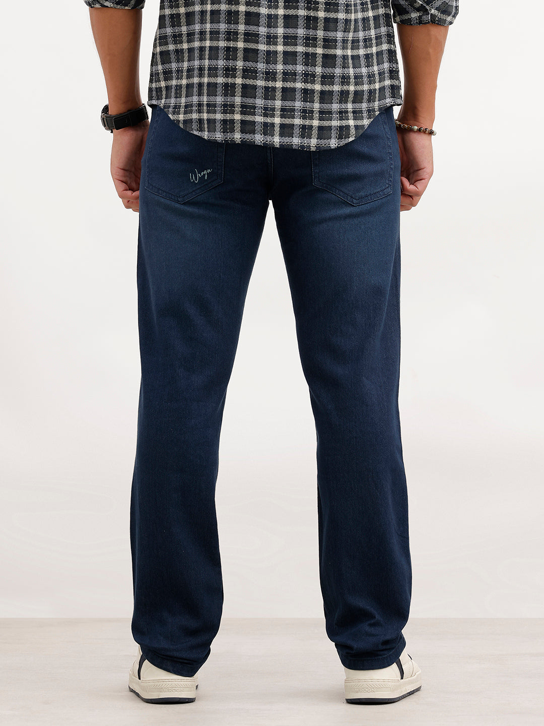 Solid Straight Fit Denim Jeans | Dark Blue