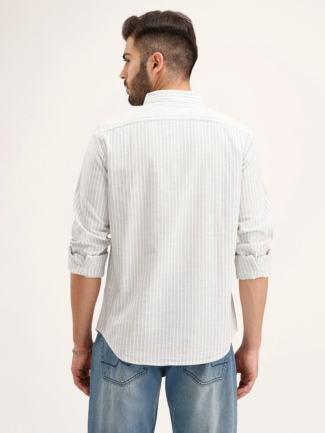 Slim Fit Striped Shirt | Off White