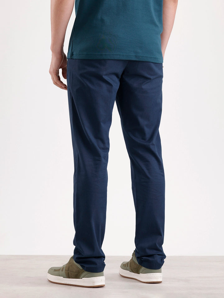 Solid Slim Fit Trouser  | Navy Blue