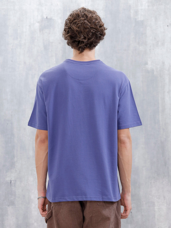 Wrogn Oversized Fit Graphic T-Shirt | Dark Blue