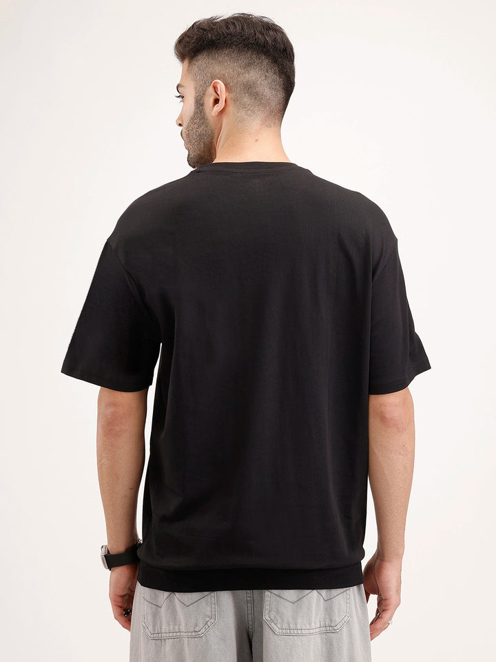 Oversized Fit Half Sleeve T-Shirt | Black