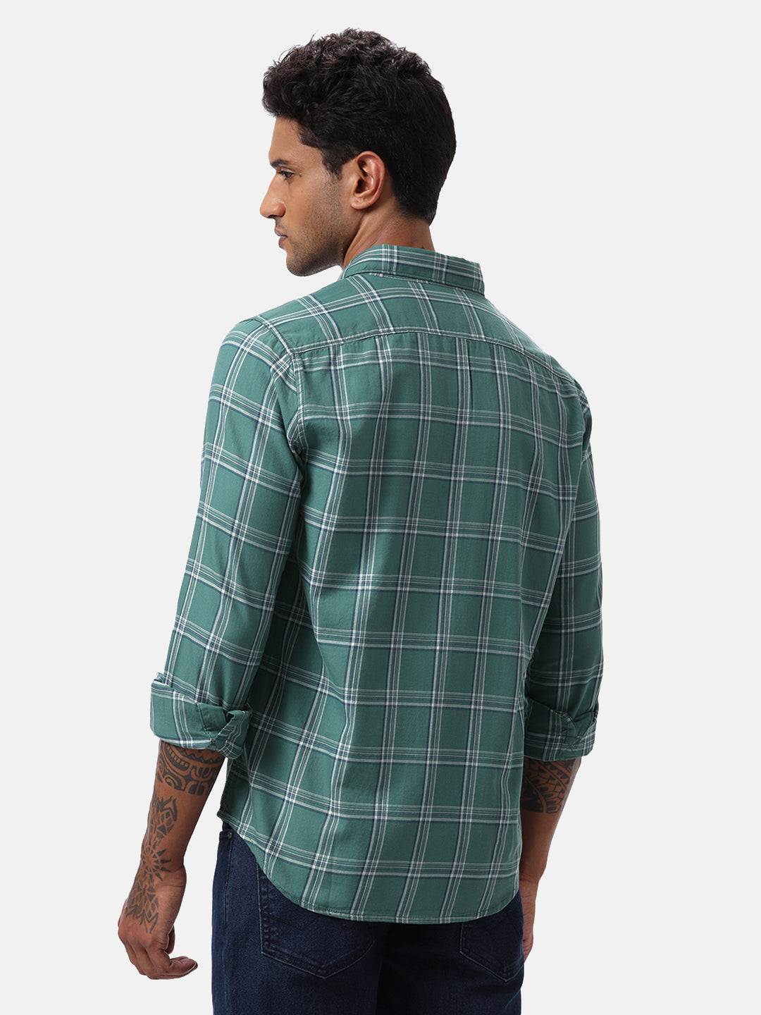 Green Blocks Checked Shirt