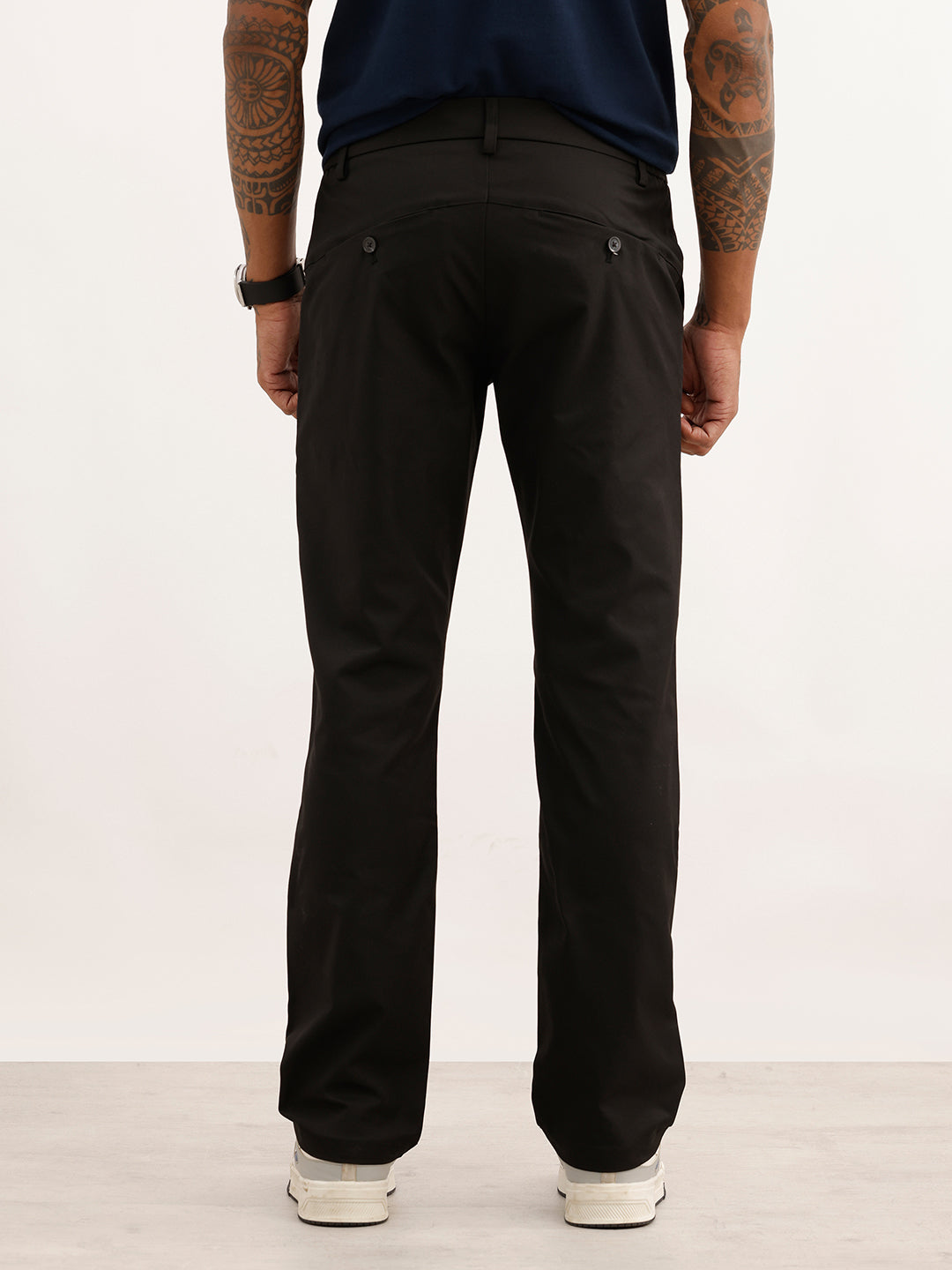 Solid Straight Fit Blended Trouser | Black | WTR0200SR4064S