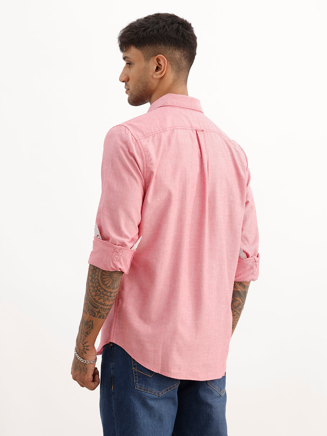 Solid Slim Fit 100% Cotton Shirt | Red