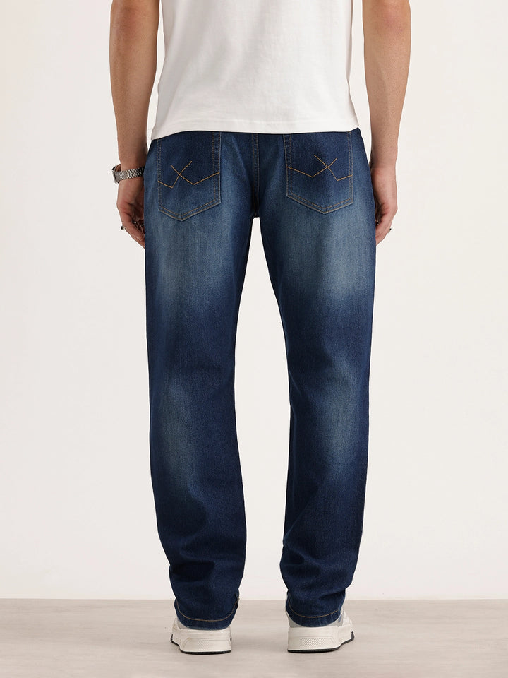 Relaxed Fit Faded Denim Jeans | Blue
