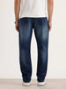 Relaxed Fit Faded Denim Jeans | Blue