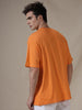 Wrogn Print Oversized Orange T-Shirt