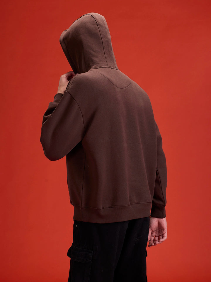Men’s minimal graphic hooded sweatshirt | Java