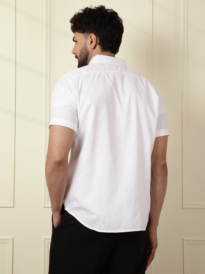 Textured Short Sleeve Shirt | White